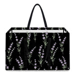 Lavender Flowers Pattern Print Utility Tote Bag