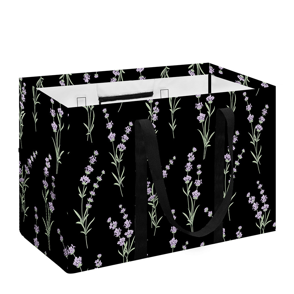 Lavender Flowers Pattern Print Utility Tote Bag
