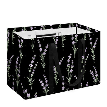 Lavender Flowers Pattern Print Utility Tote Bag