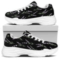 Lavender Flowers Pattern Print White Chunky Shoes