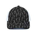 Lavender Flowers Pattern Print White Mesh Trucker Hat