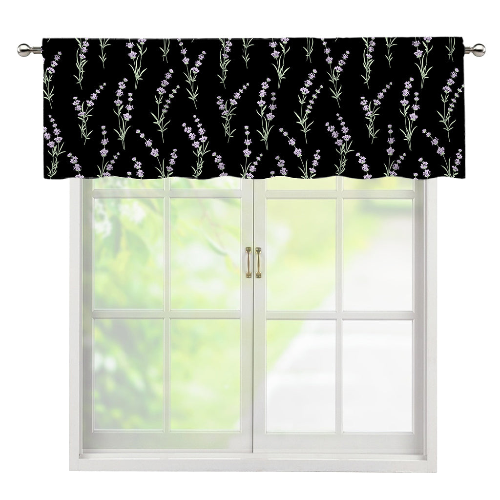 Lavender Flowers Pattern Print Window Valance