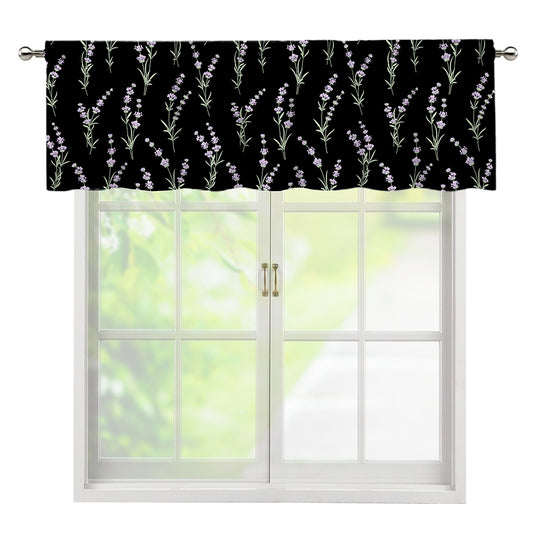 Lavender Flowers Pattern Print Window Valance