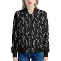 Lavender Flowers Pattern Print Women's Bomber Jacket