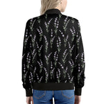 Lavender Flowers Pattern Print Women's Bomber Jacket