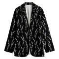 Lavender Flowers Pattern Print Women's Cotton Blazer