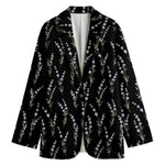 Lavender Flowers Pattern Print Women's Cotton Blazer