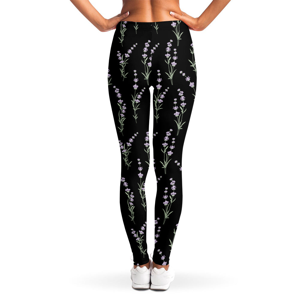 Lavender Flowers Pattern Print Women's Leggings