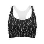 Lavender Flowers Pattern Print Women's Sports Bra
