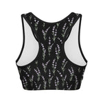 Lavender Flowers Pattern Print Women's Sports Bra