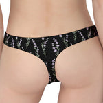 Lavender Flowers Pattern Print Women's Thong