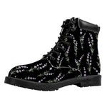 Lavender Flowers Pattern Print Work Boots