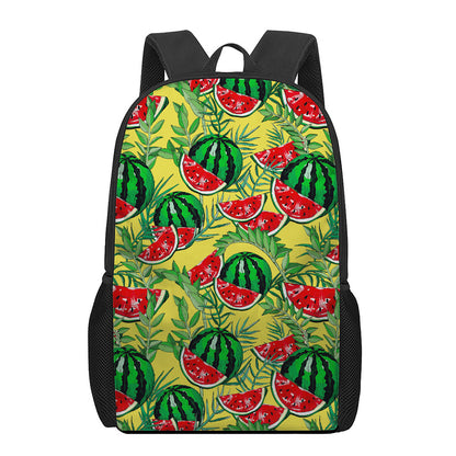 Leaf Watermelon Pieces Pattern Print 17 Inch Backpack