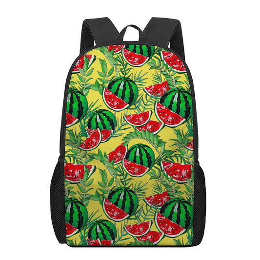 Leaf Watermelon Pieces Pattern Print 17 Inch Backpack