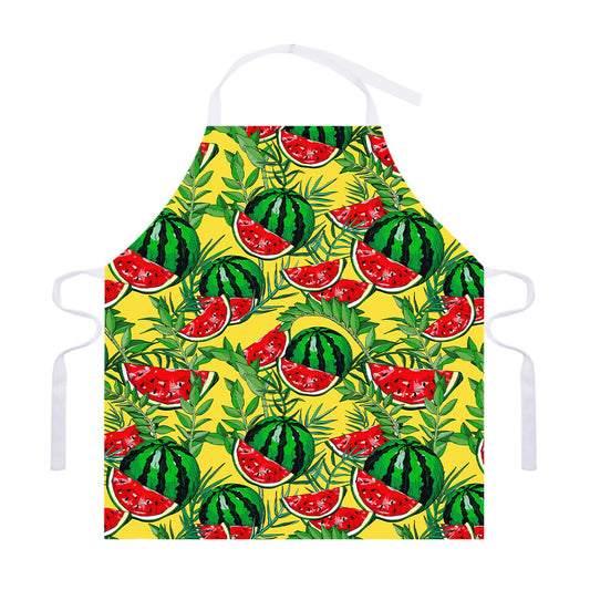Leaf Watermelon Pieces Pattern Print Adjustable Apron