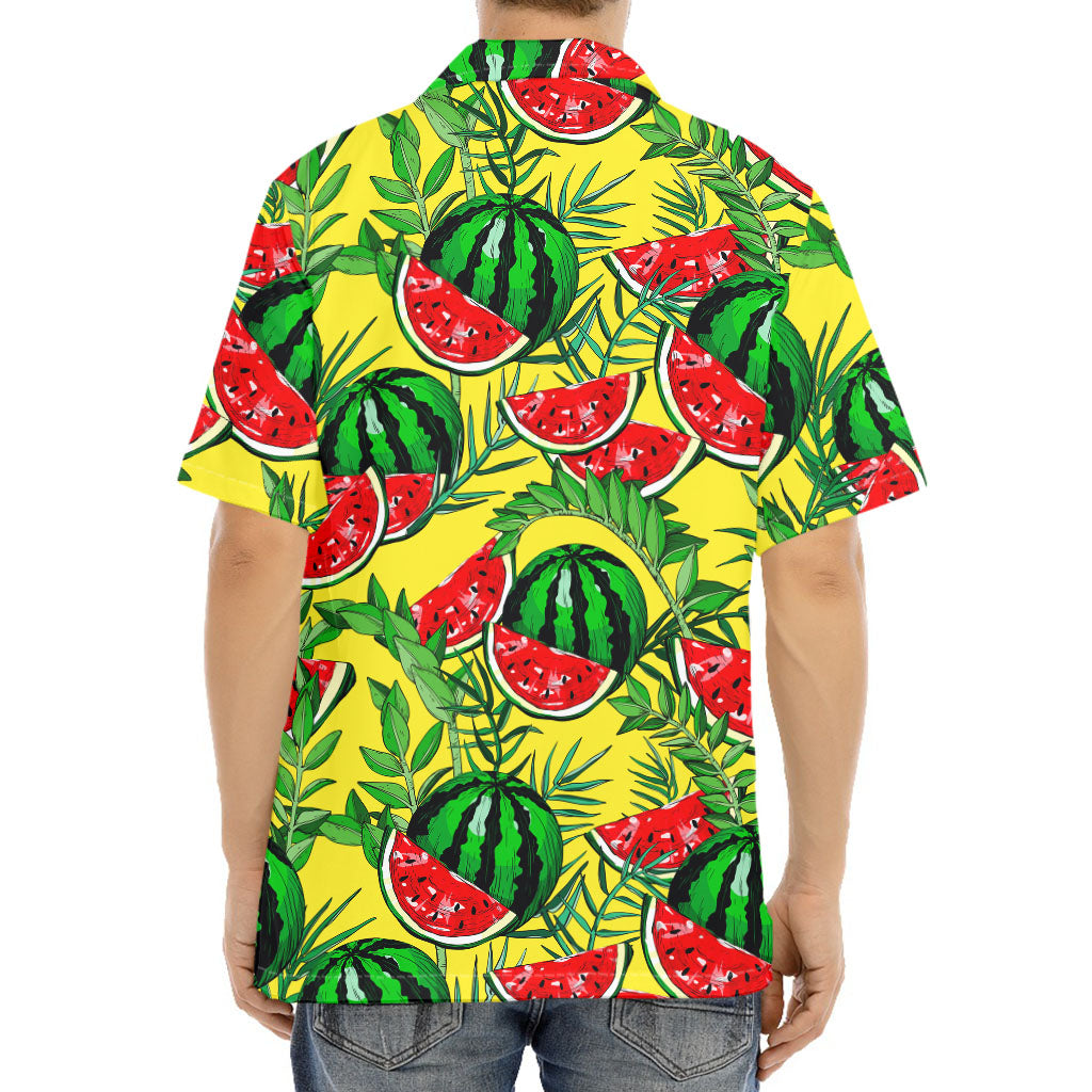 Leaf Watermelon Pieces Pattern Print Aloha Shirt