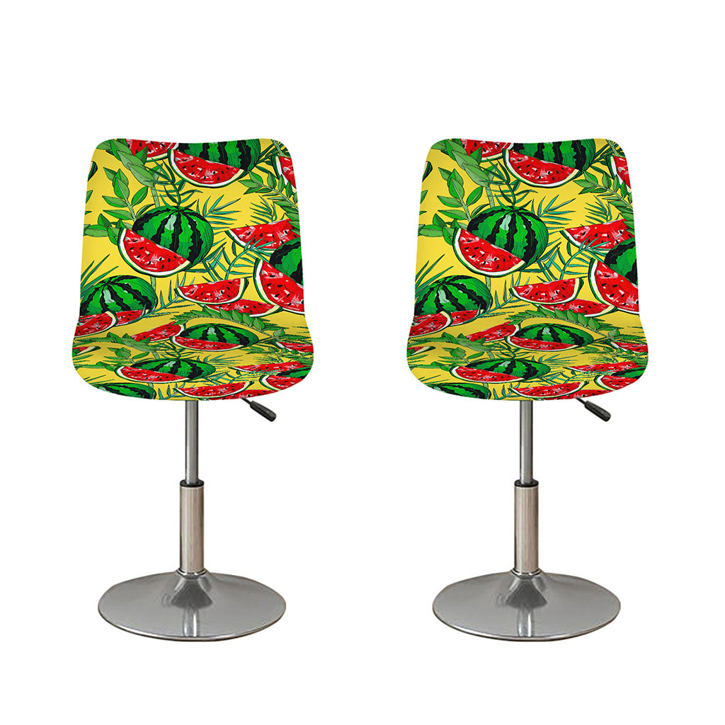 Leaf Watermelon Pieces Pattern Print Bar Stool Covers