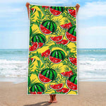 Leaf Watermelon Pieces Pattern Print Beach Towel