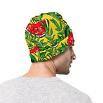 Leaf Watermelon Pieces Pattern Print Beanie
