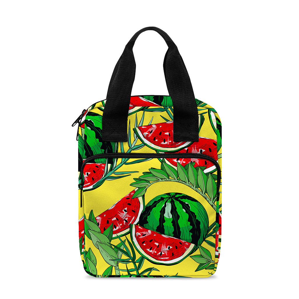 Leaf Watermelon Pieces Pattern Print Bible Tote Bag