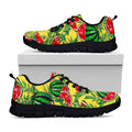 Leaf Watermelon Pieces Pattern Print Black Running Shoes