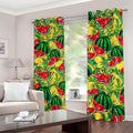 Leaf Watermelon Pieces Pattern Print Dimout Grommet Curtains