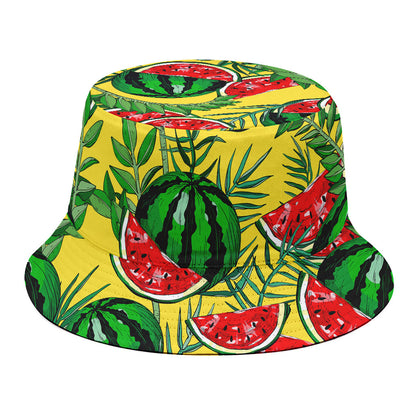Leaf Watermelon Pieces Pattern Print Bucket Hat