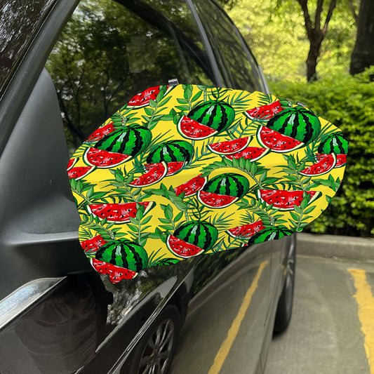Leaf Watermelon Pieces Pattern Print Car Side Mirror Covers