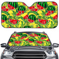 Leaf Watermelon Pieces Pattern Print Car Windshield Sun Shade