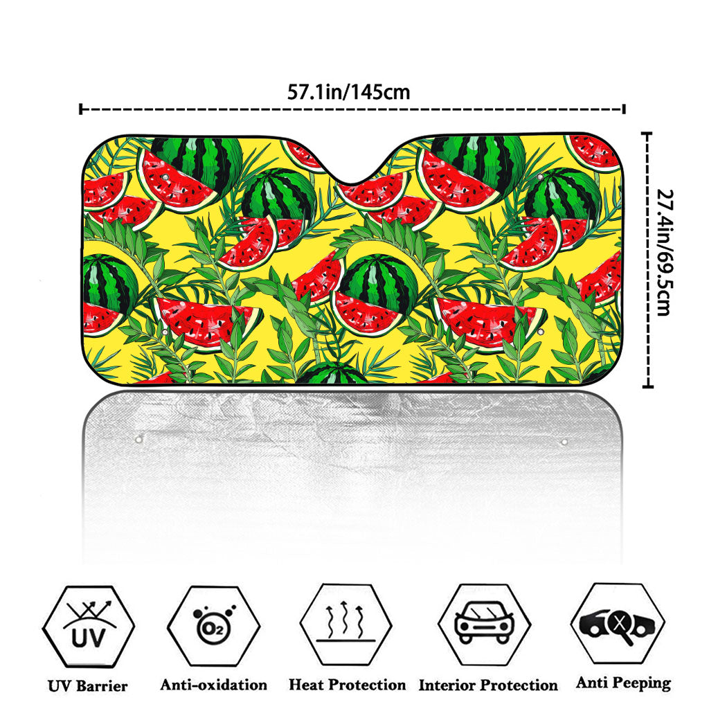 Leaf Watermelon Pieces Pattern Print Car Windshield Sun Shade