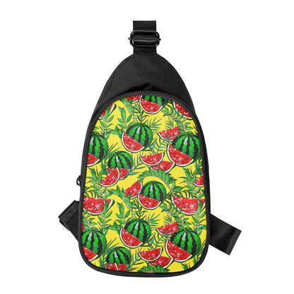 Leaf Watermelon Pieces Pattern Print Chest Bag