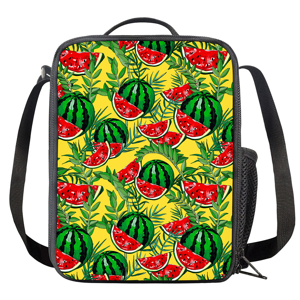 Leaf Watermelon Pieces Pattern Print Crossbody Lunch Bag