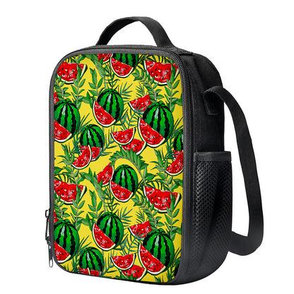 Leaf Watermelon Pieces Pattern Print Crossbody Lunch Bag