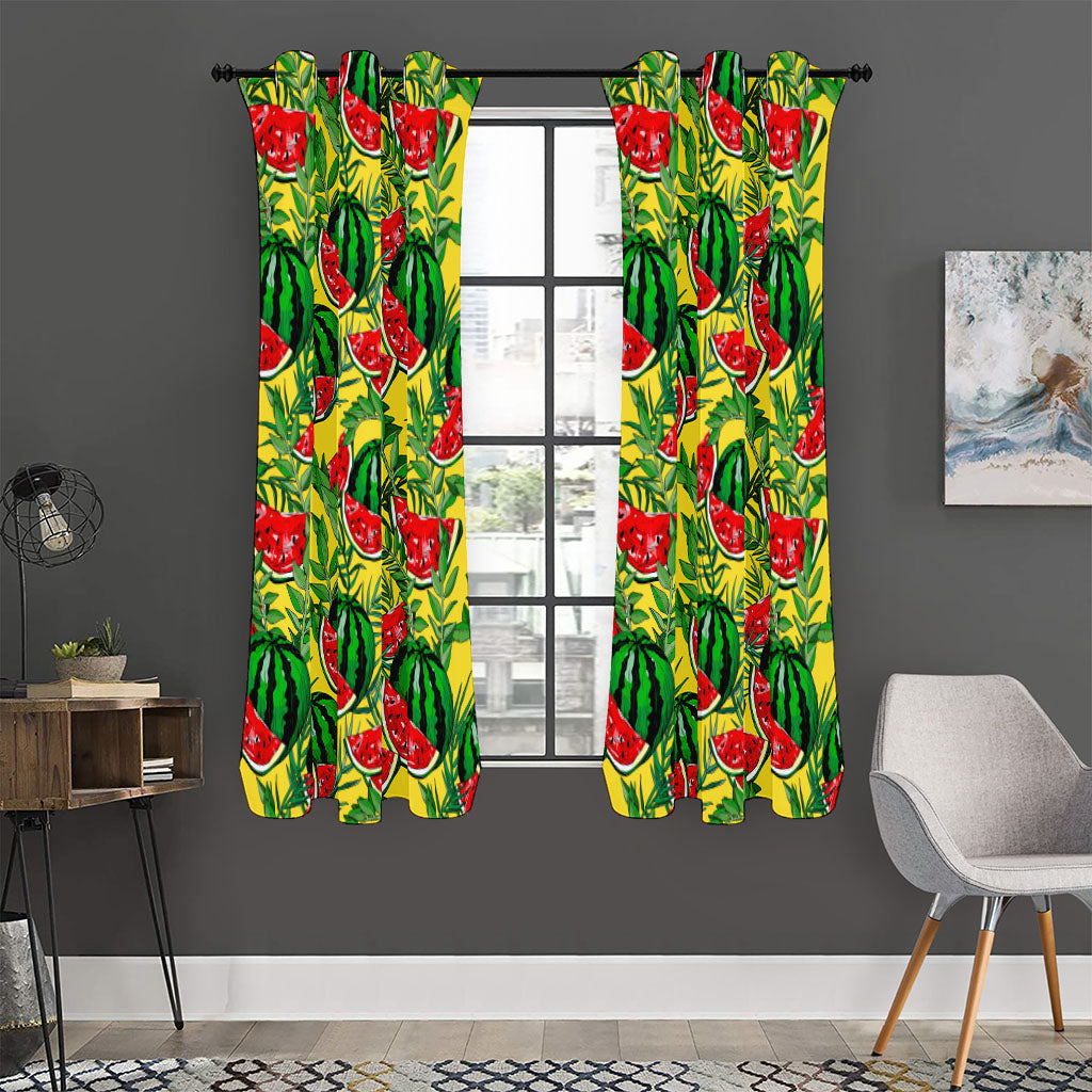 Leaf Watermelon Pieces Pattern Print Curtain