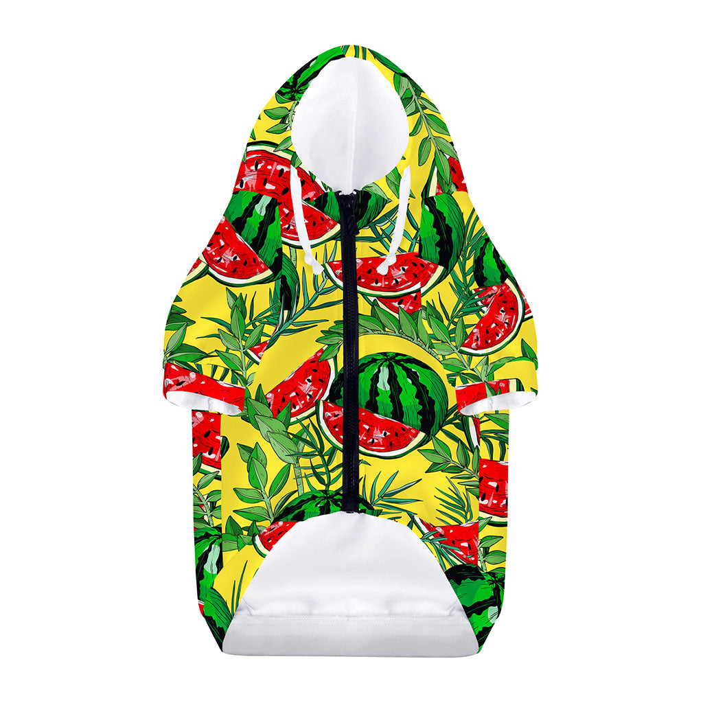 Leaf Watermelon Pieces Pattern Print Dog Zip Up Hoodie