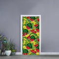 Leaf Watermelon Pieces Pattern Print Door Sticker