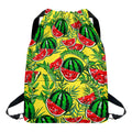 Leaf Watermelon Pieces Pattern Print Drawstring Backpack