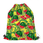 Leaf Watermelon Pieces Pattern Print Drawstring Bag