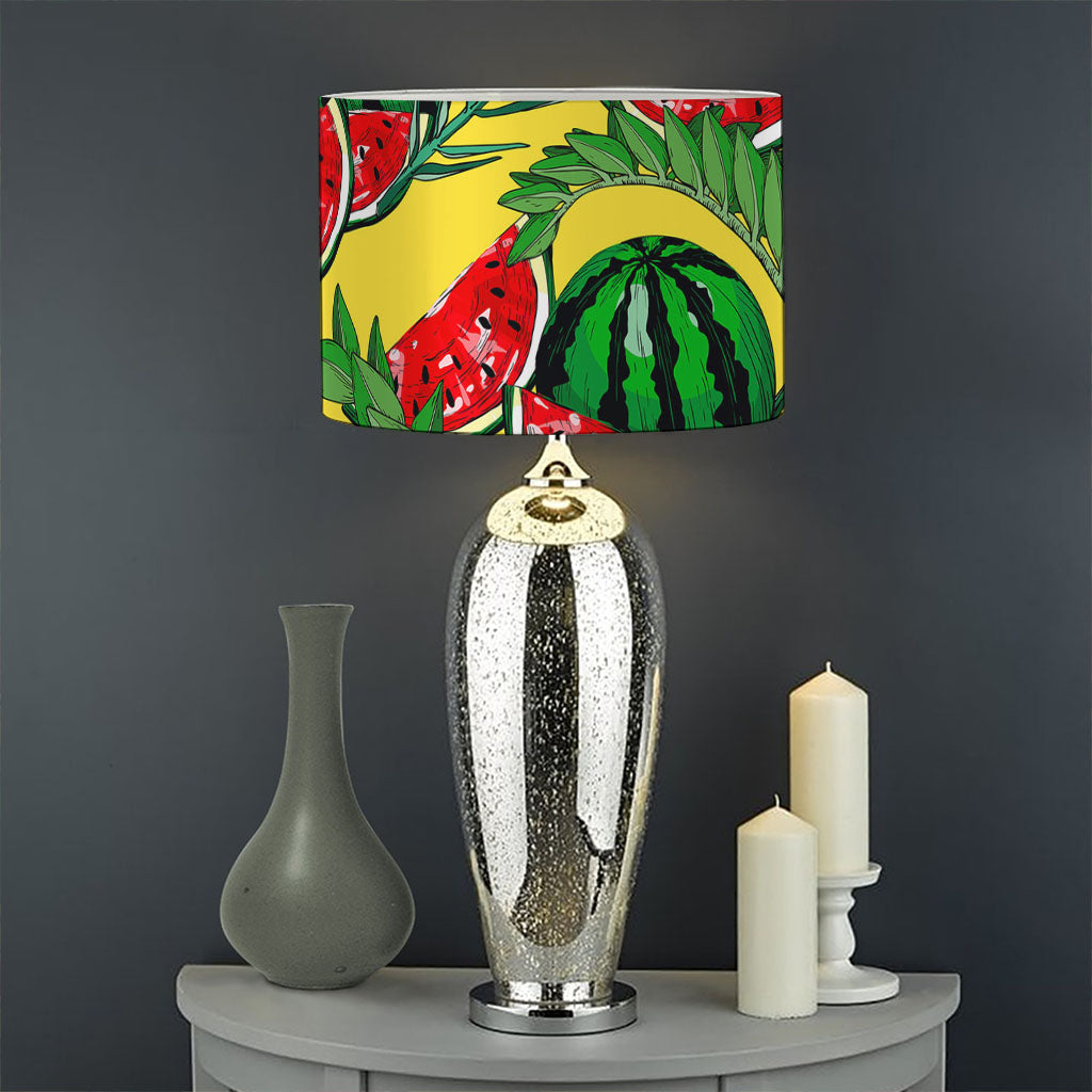 Leaf Watermelon Pieces Pattern Print Drum Lamp Shade