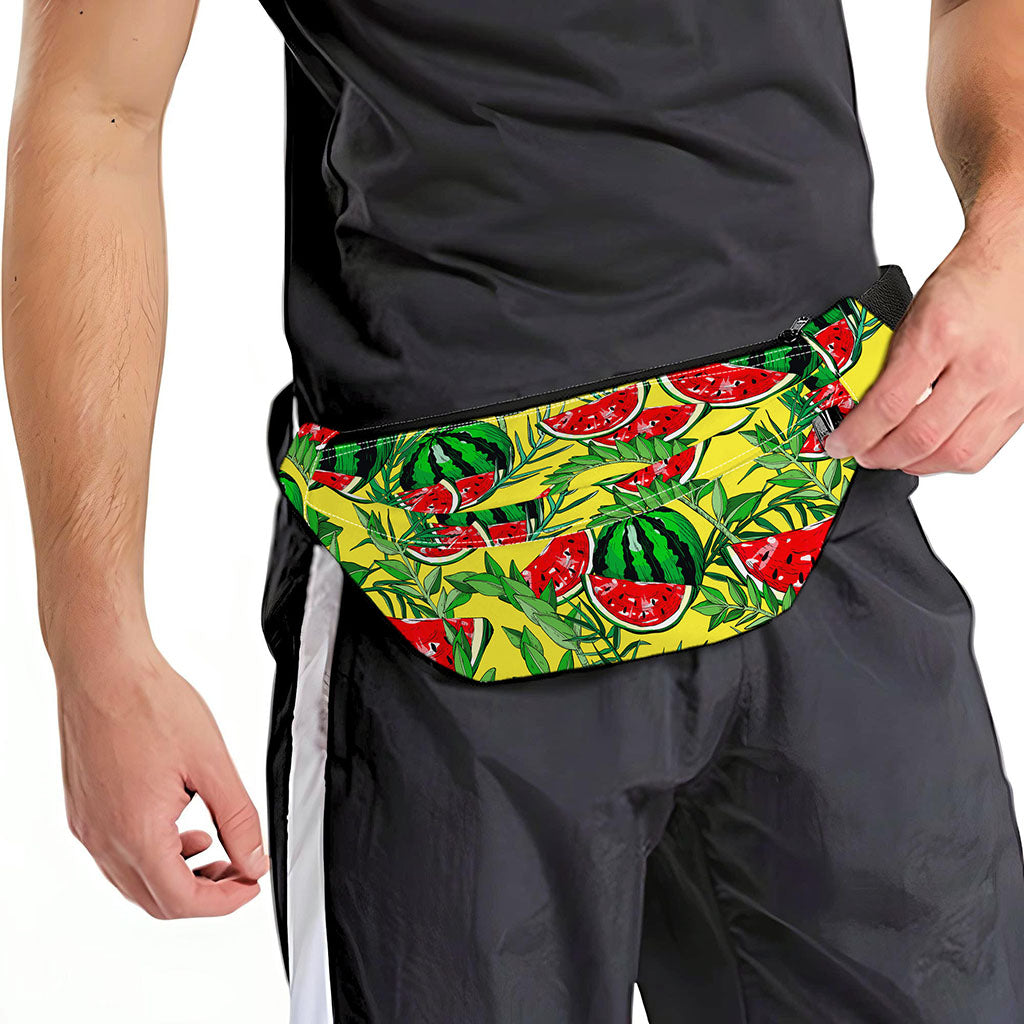 Leaf Watermelon Pieces Pattern Print Fanny Pack