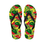 Leaf Watermelon Pieces Pattern Print Flip Flops