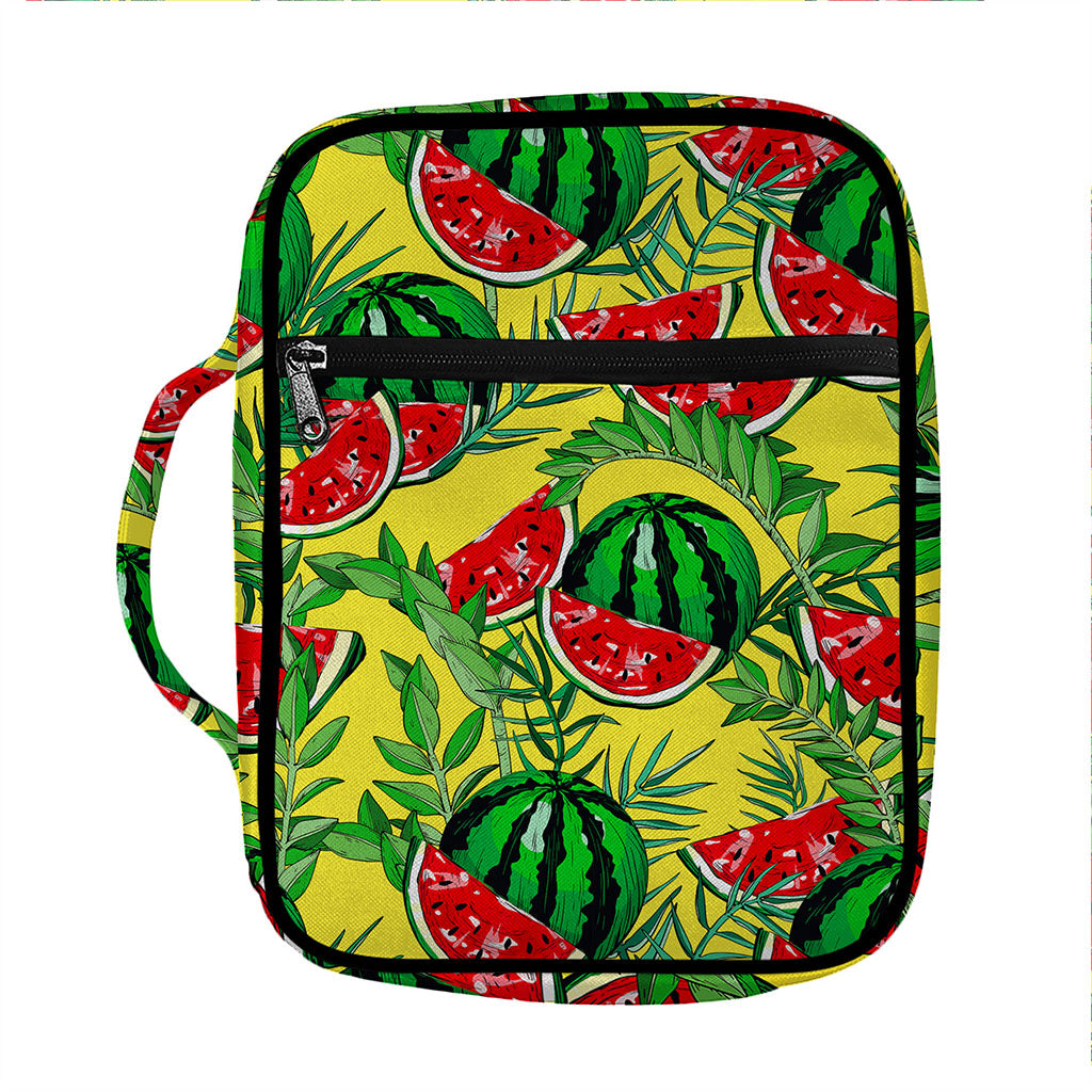 Leaf Watermelon Pieces Pattern Print Front Pocket Bible Bag