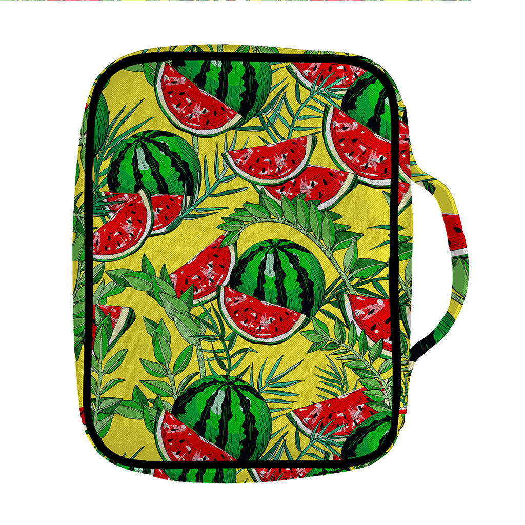 Leaf Watermelon Pieces Pattern Print Front Pocket Bible Bag