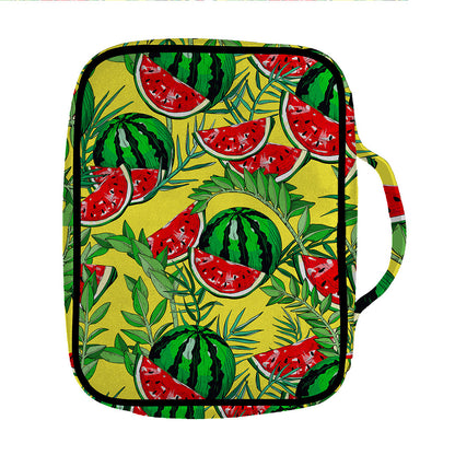 Leaf Watermelon Pieces Pattern Print Front Pocket Bible Bag