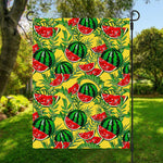 Leaf Watermelon Pieces Pattern Print Garden Flag