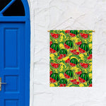 Leaf Watermelon Pieces Pattern Print Garden Flag