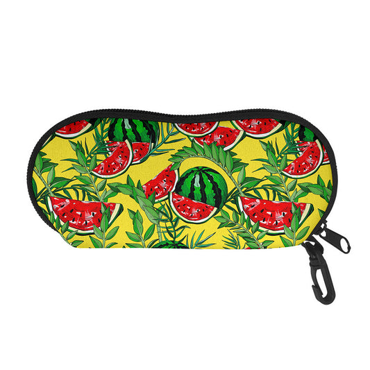 Leaf Watermelon Pieces Pattern Print Glasses Case
