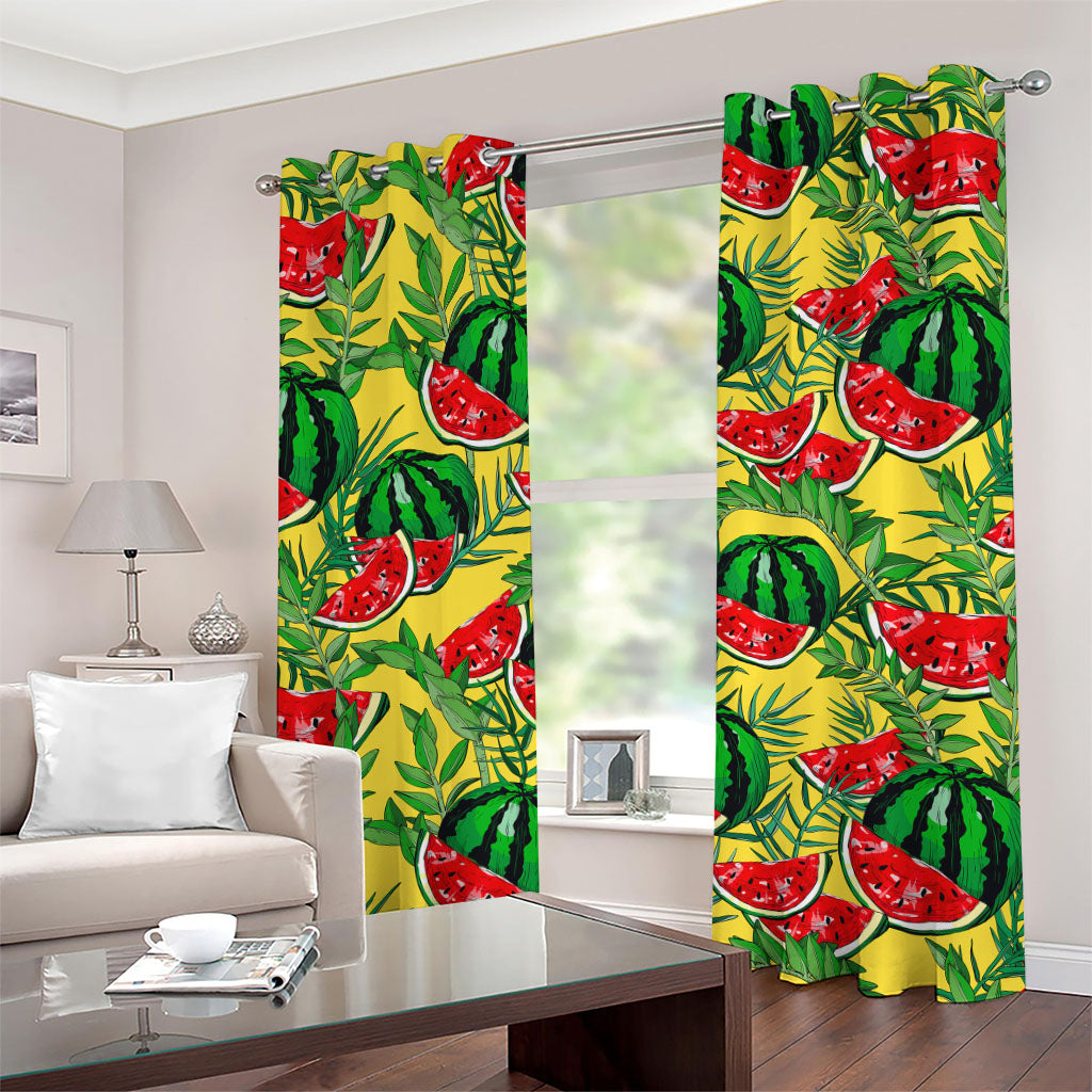 Leaf Watermelon Pieces Pattern Print Grommet Curtains