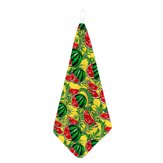 Leaf Watermelon Pieces Pattern Print Hand Towel