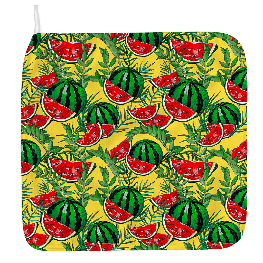 Leaf Watermelon Pieces Pattern Print Hand Towel